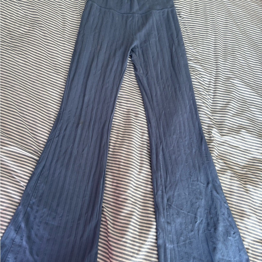 Aerie Blue Charcoal Flare Pants